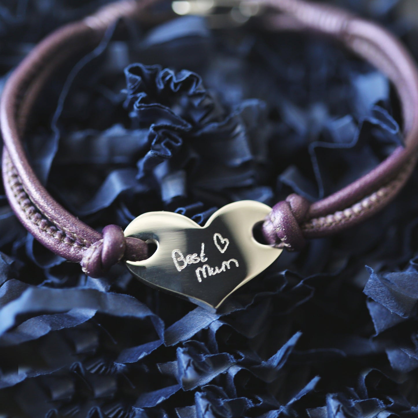 Handwriting Hearts Forever Bracelet Berry - MJM OPERATION