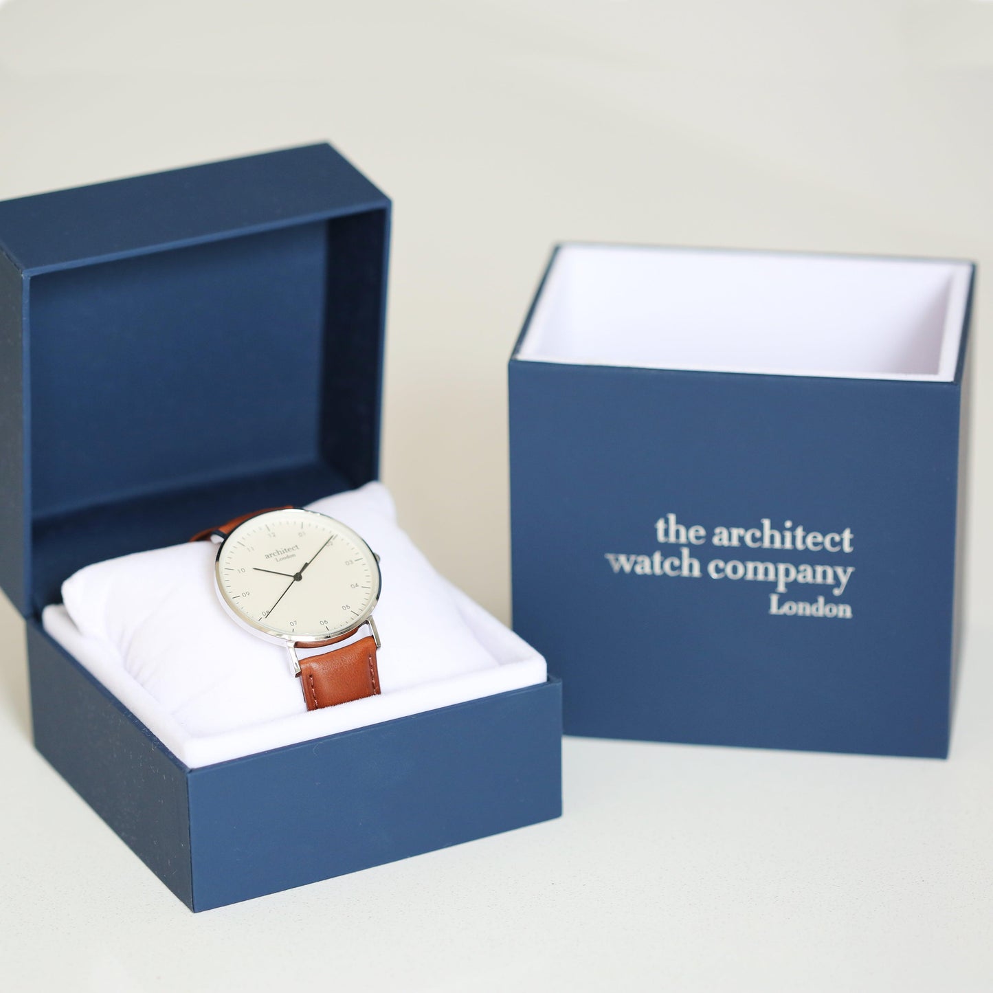 Modern Font Engraving - Men's Architect Zephyr + Walnut Strap - MJM OPERATION