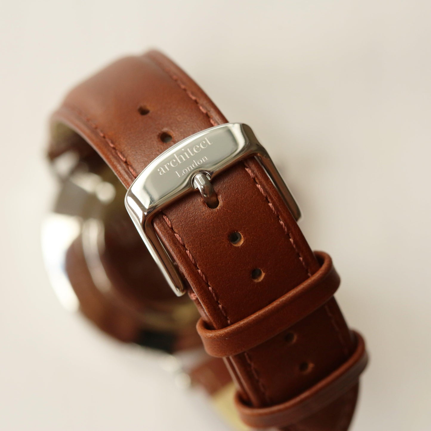 Modern Font Engraving - Men's Architect Zephyr + Walnut Strap - MJM OPERATION