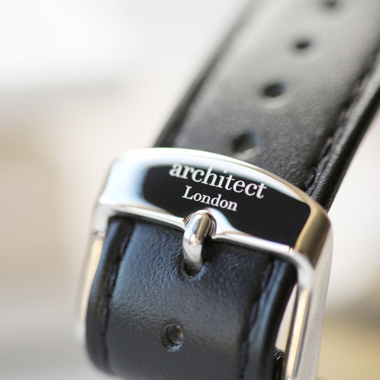Contactless Payment Watch - Men's Architect Zephyr + Jet Black Strap + Own Handwriting Engraving