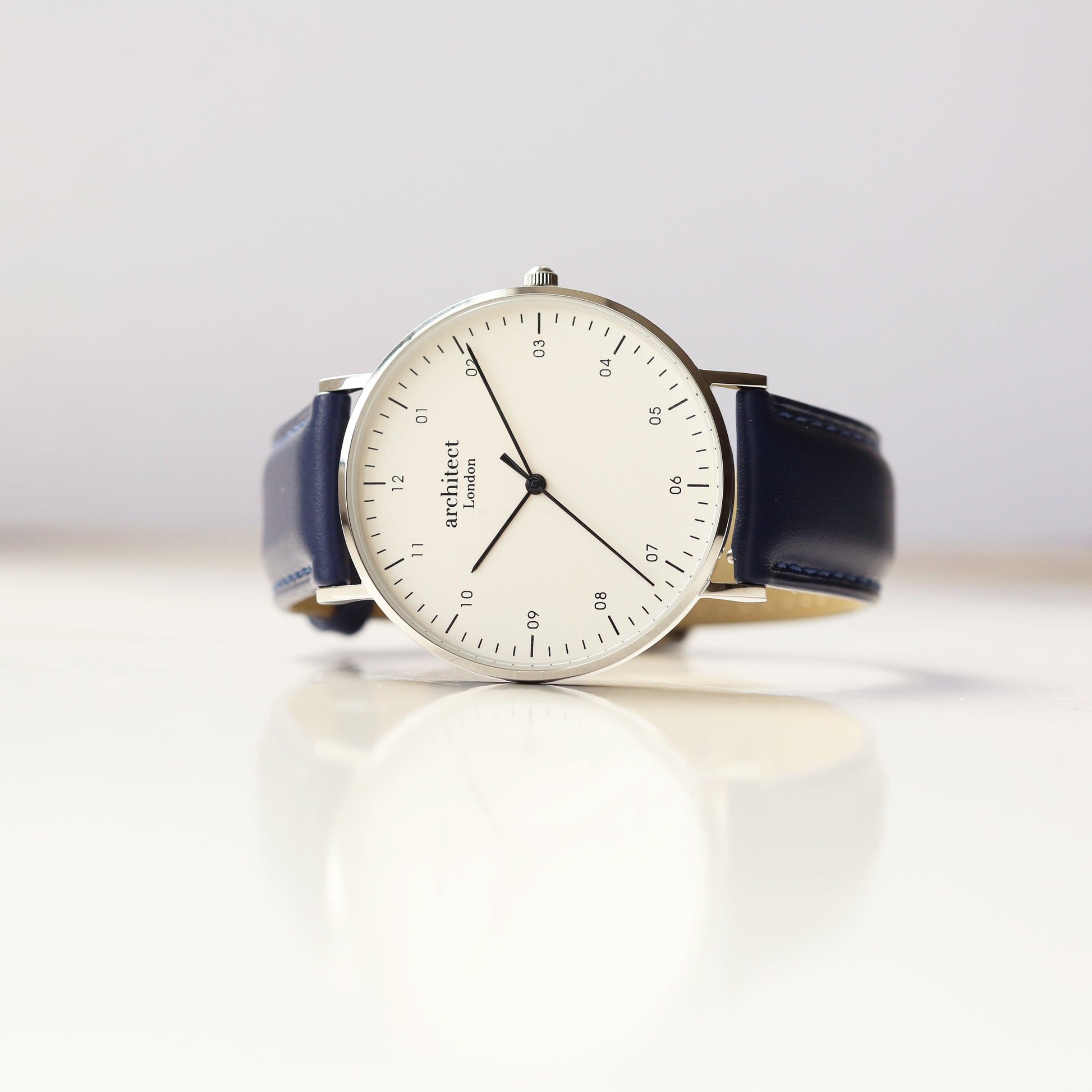 Handwriting Engraving - Men's Architect Zephyr + Admiral Blue Strap - MJM OPERATION