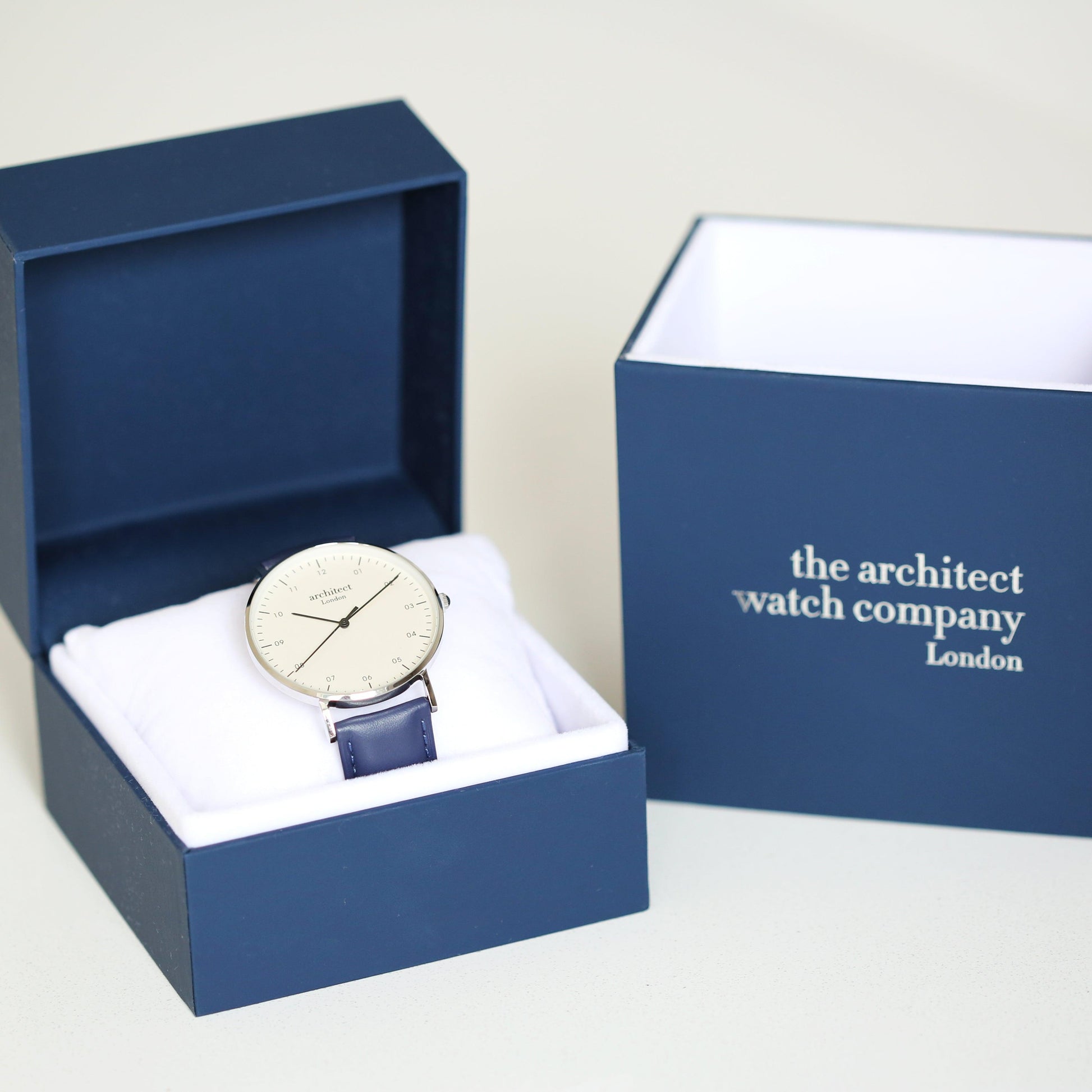 Handwriting Engraving - Men's Architect Zephyr + Admiral Blue Strap - MJM OPERATION