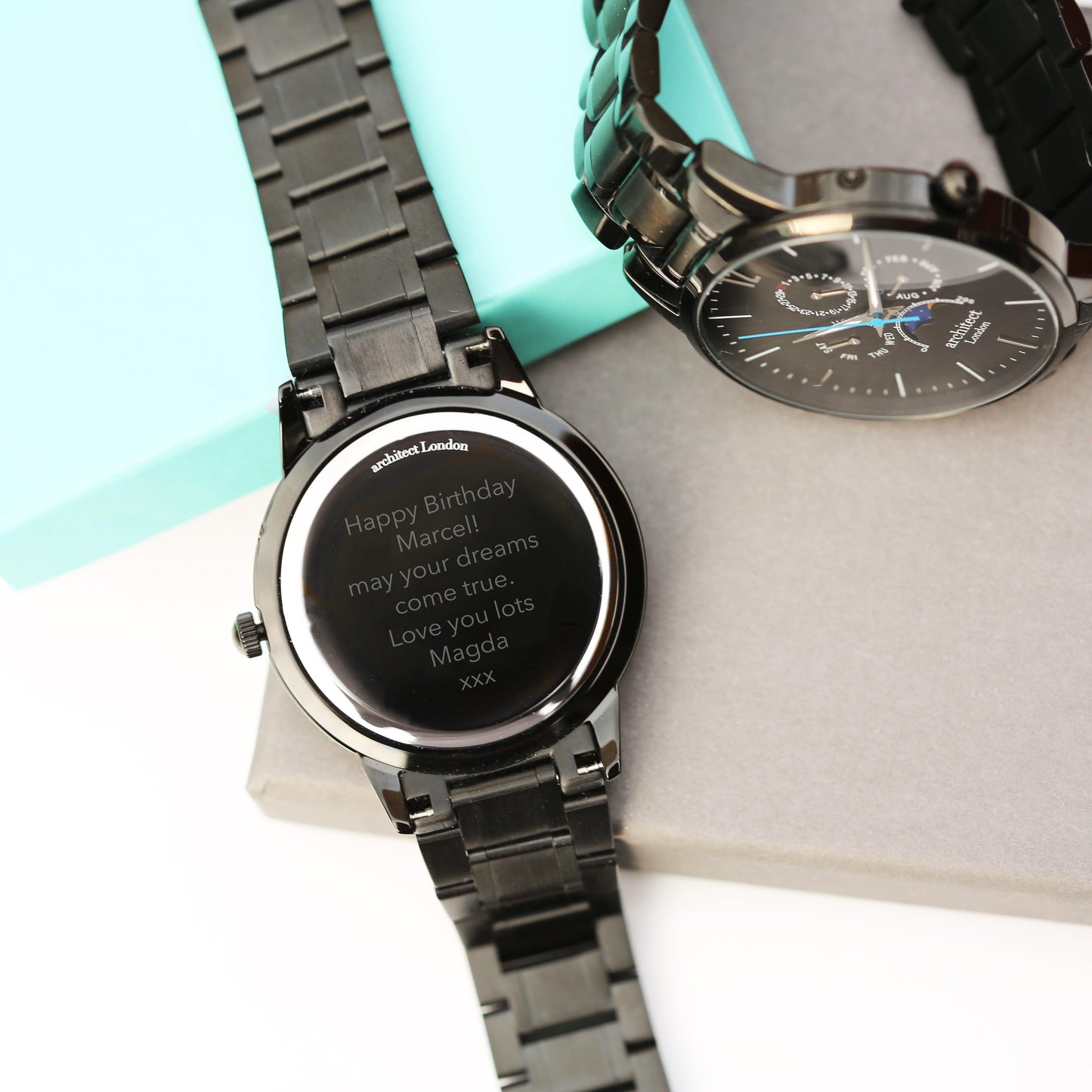 Men's Architect Apollo Black - Modern Font Engraving - MJM OPERATION