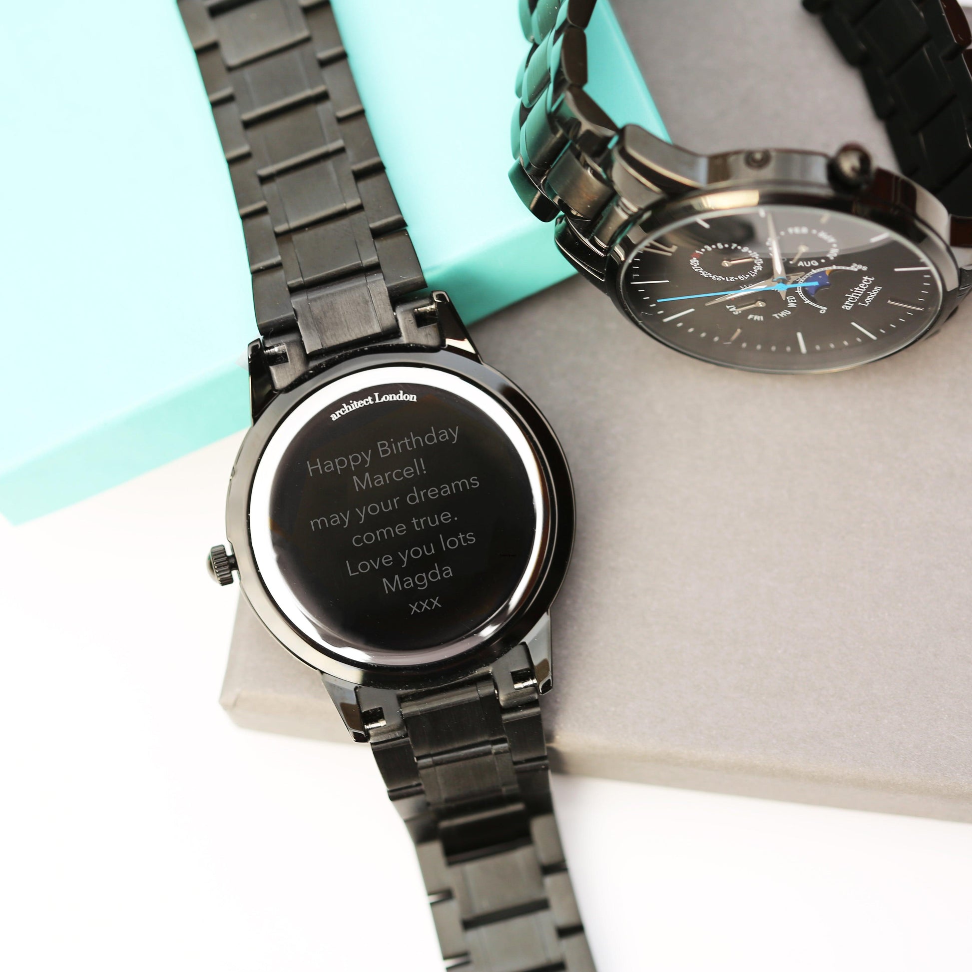 Men's Architect Apollo Black - Modern Font Engraving - MJM OPERATION