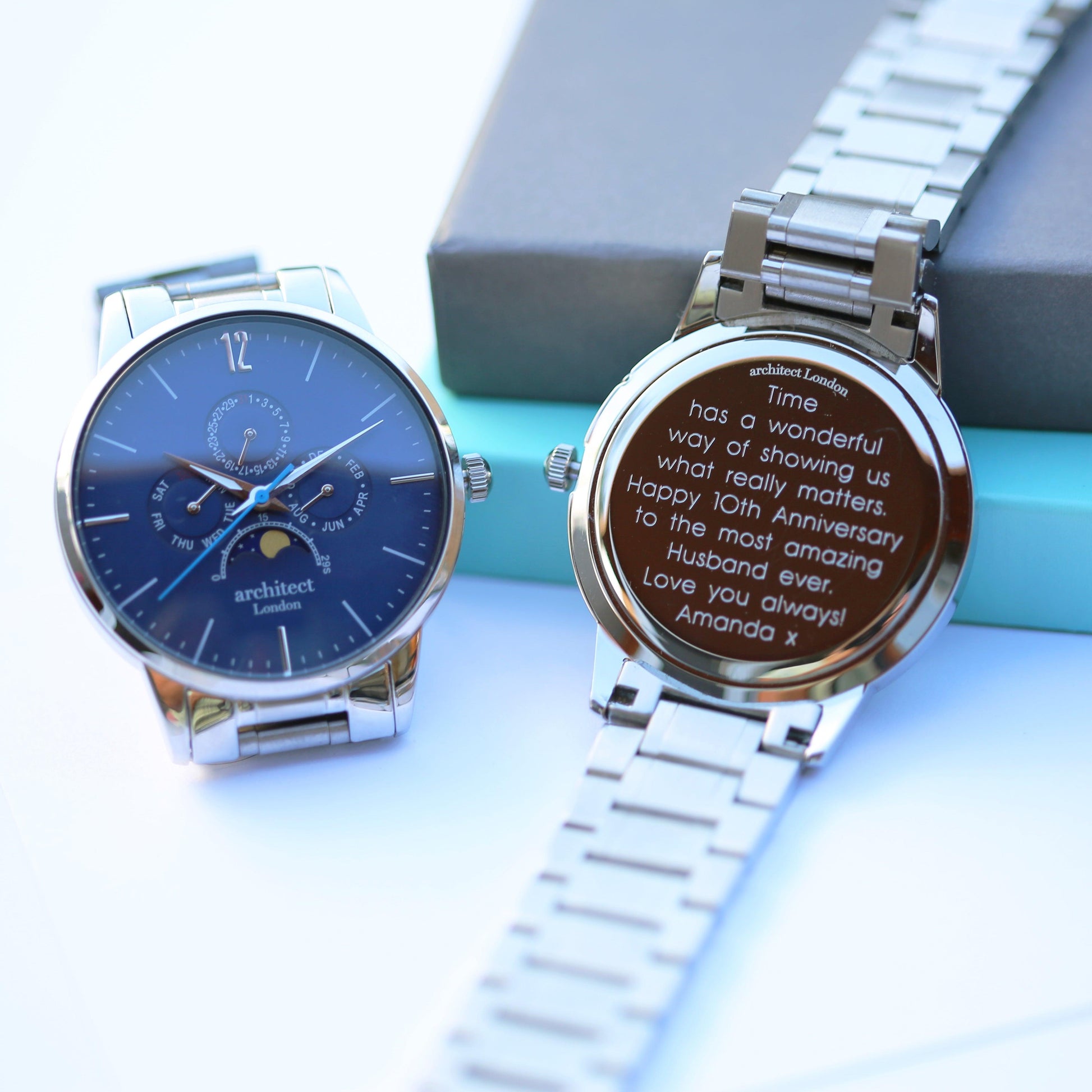 Men's Architect Apollo Blue - Modern Font Engraving - MJM OPERATION