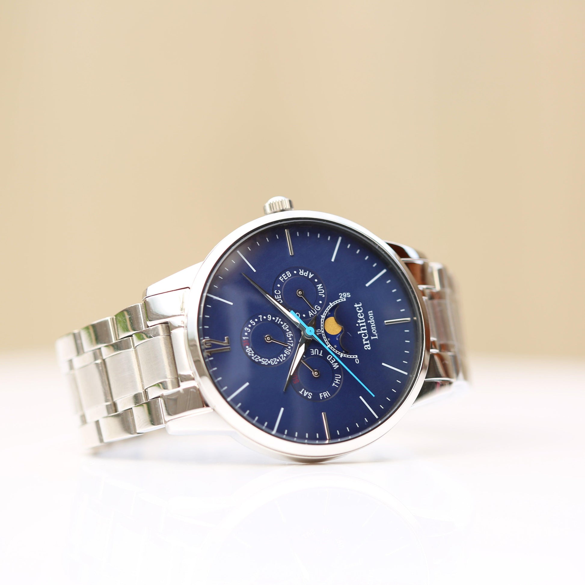 Men's Architect Apollo Blue - Modern Font Engraving - MJM OPERATION