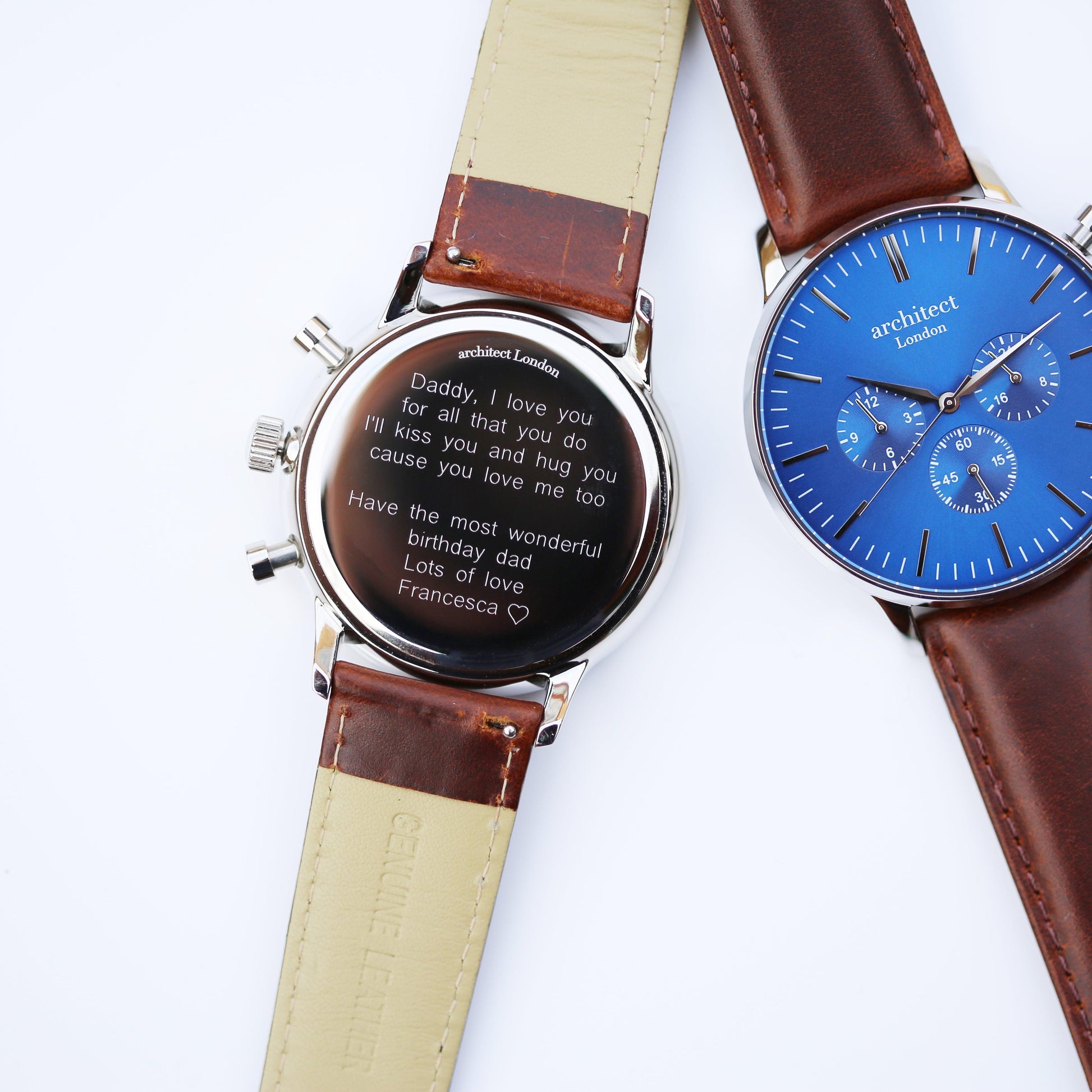 Modern Font Engraving - Men's Architect Motivator With Walnut Strap - MJM OPERATION