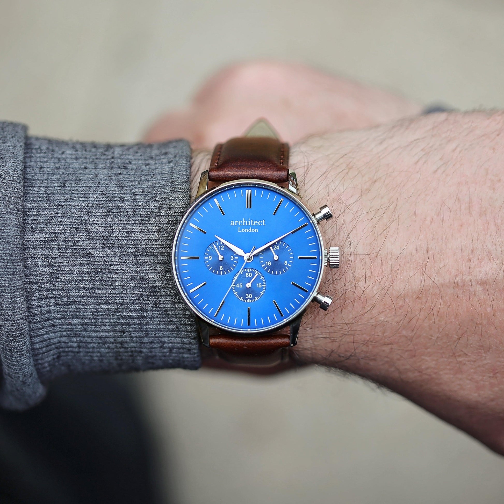 Modern Font Engraving - Men's Architect Motivator With Walnut Strap - MJM OPERATION