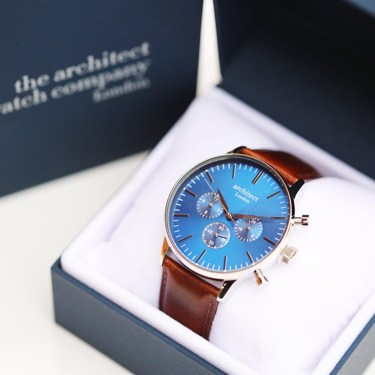 Modern Font Engraving - Men's Architect Motivator With Walnut Strap - MJM OPERATION