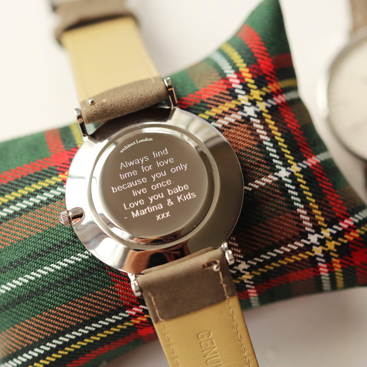 Modern Font Engraving - Men's Architect Zephyr + Urban Grey Strap - MJM OPERATION