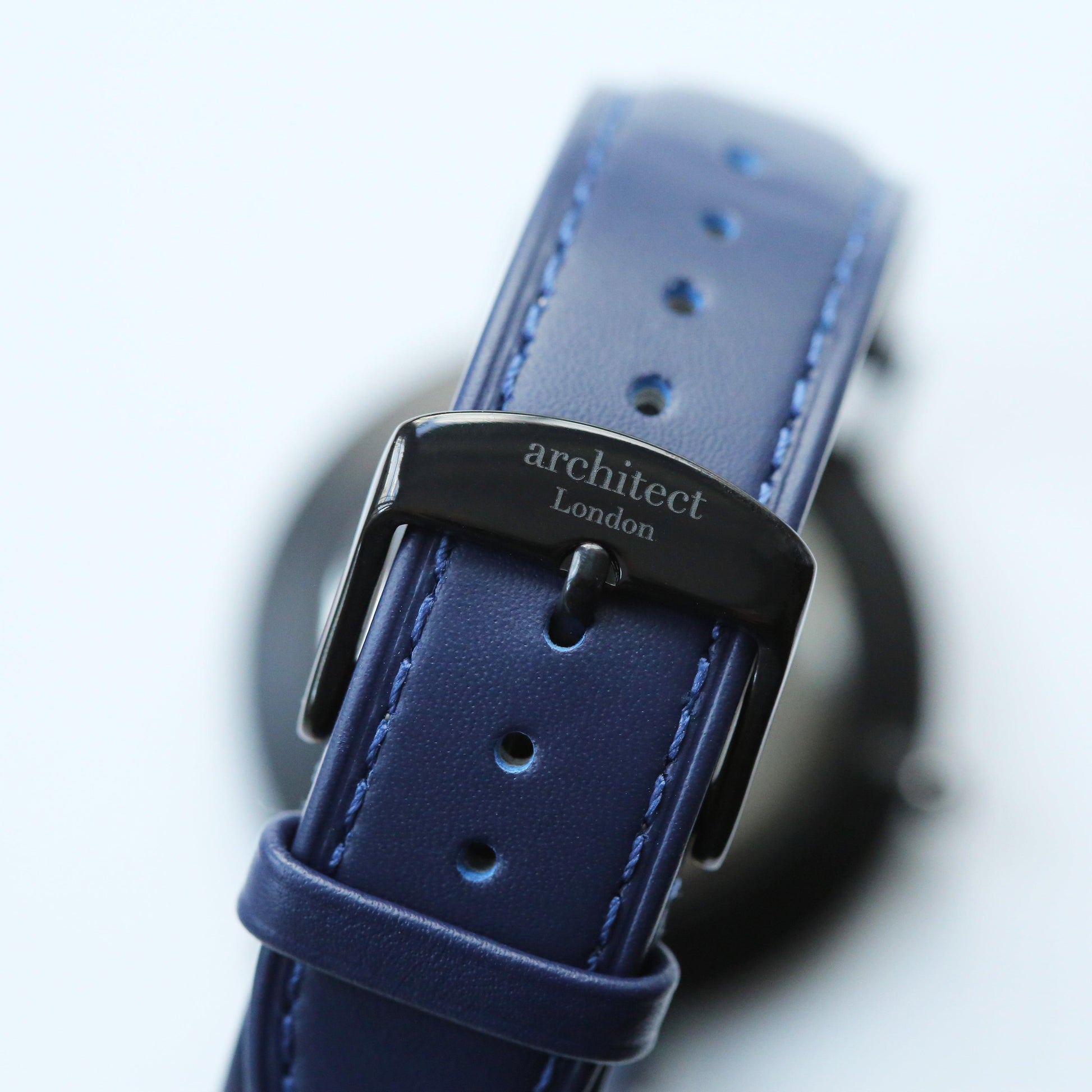 Modern Font Engraving - Men's Minimalist Watch + Admiral Blue Strap - MJM OPERATION